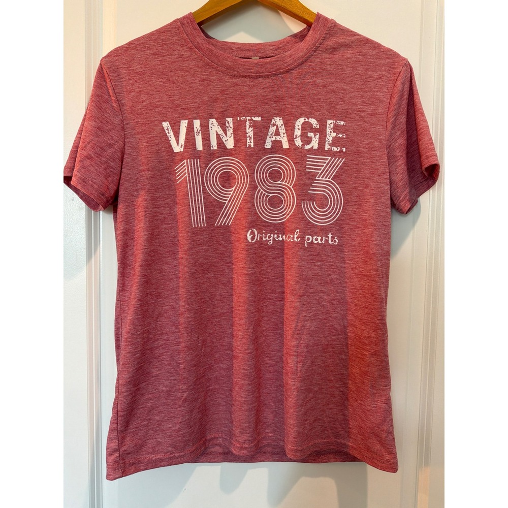 Vintage 1983 Original Parts Graphic T-Shirt Heather Red Small 40th Birthday Tee